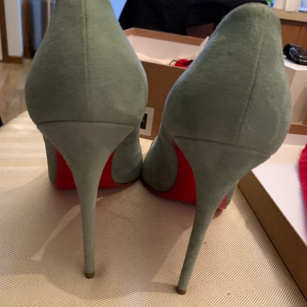 Christian Louboutin Pigalle Follies Mint Suede